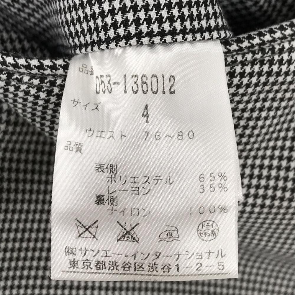裏起毛　パーリーゲイツ　パンツ　黒　白　チェック　千鳥格子　M〜L相当　4 超美品】パーリーゲイツ パンツ 黒×白 細目千鳥格子 ストレッチ 裏微
