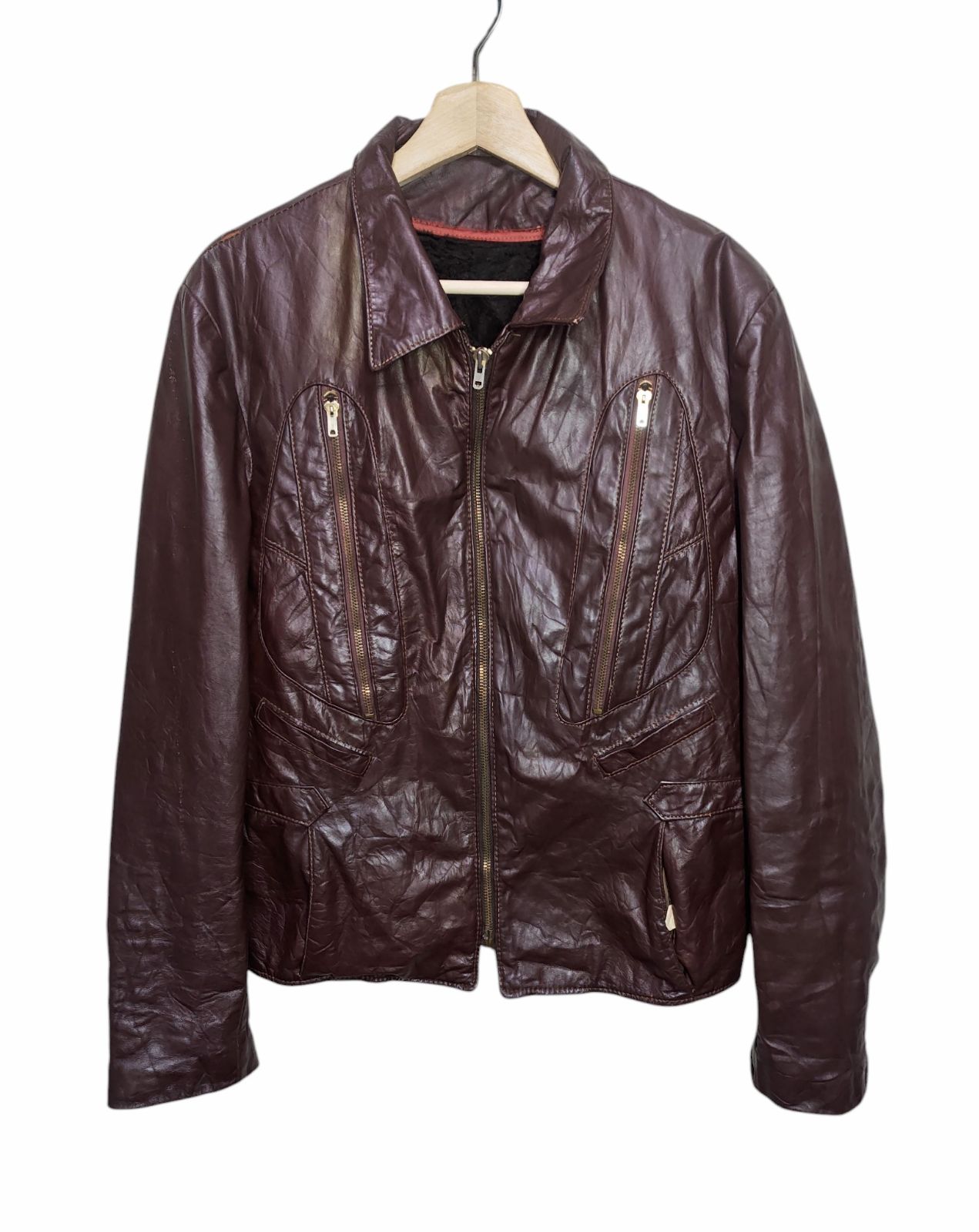 70 s ドミニカ製 USAコンポーネント unknown 本革 ライナー付レザージャケット