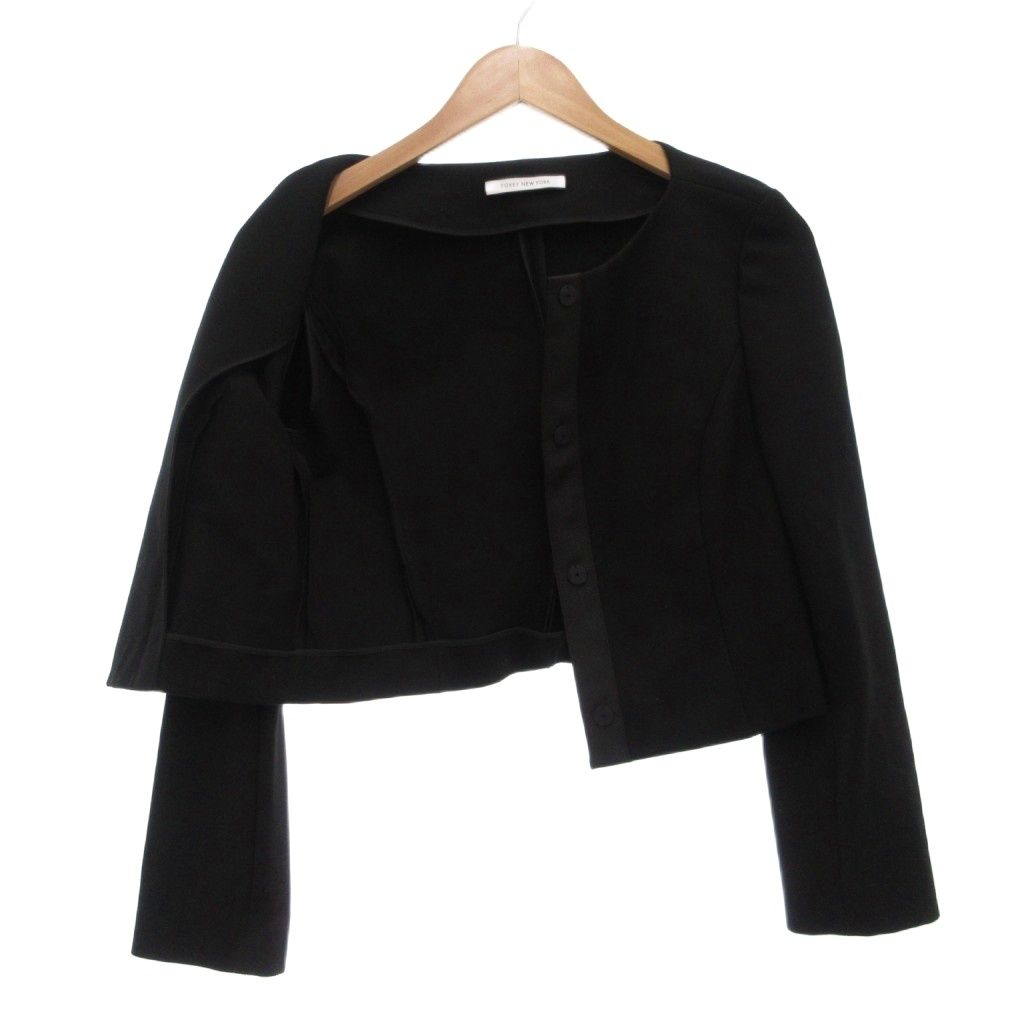 FOXEY NEW YORK フォクシーニューヨーク　ショート　ジャケット　黒 フォクシーニューヨーク FOXEY NEW YORK エリゼ ショート丈 ノーカラー