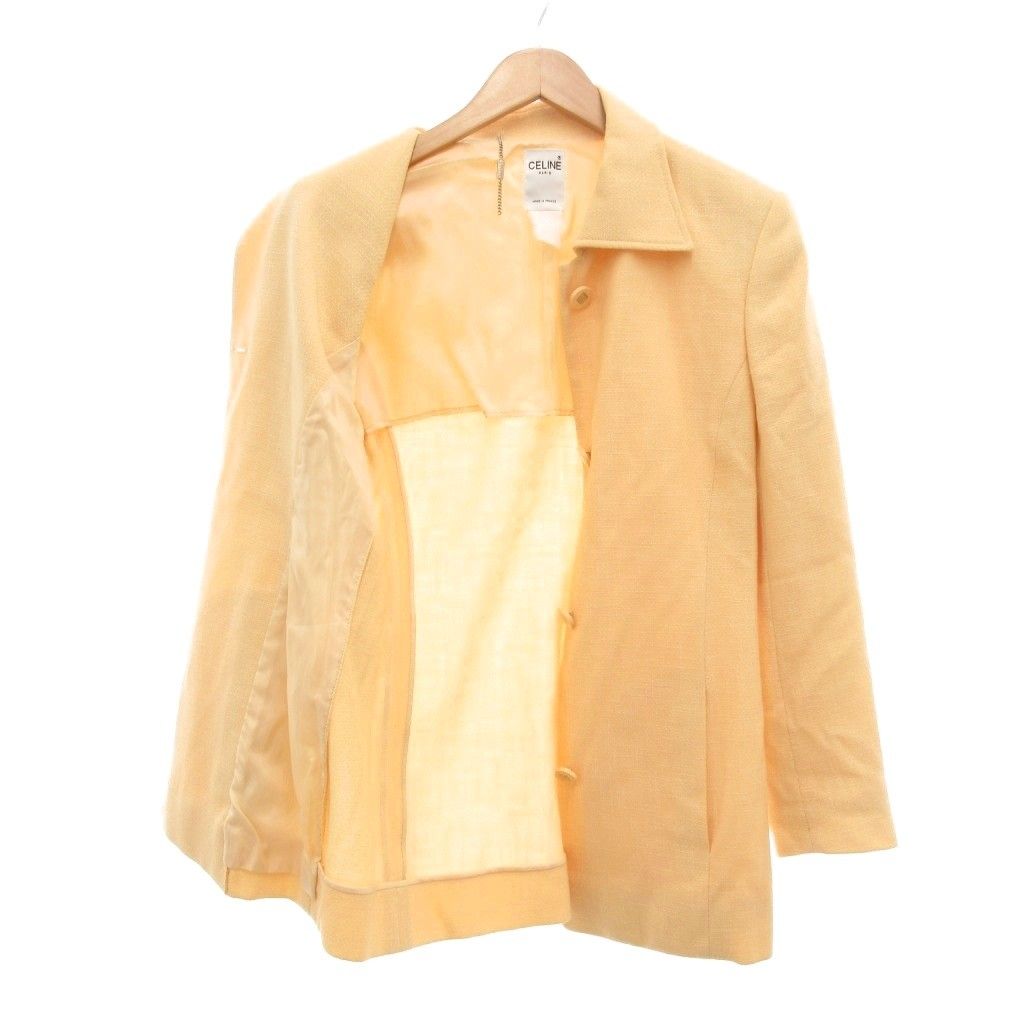 セリーヌ CELINE ジャケット 装飾ボタン 背抜き オレンジ系 /UO - メルカリ