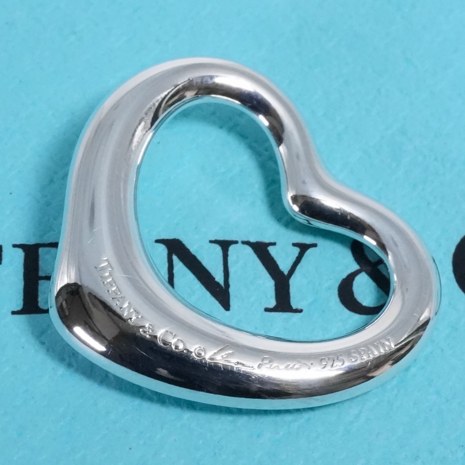 極美品22mm ティファニー オープンハート ペンダントトップ/25-2169S