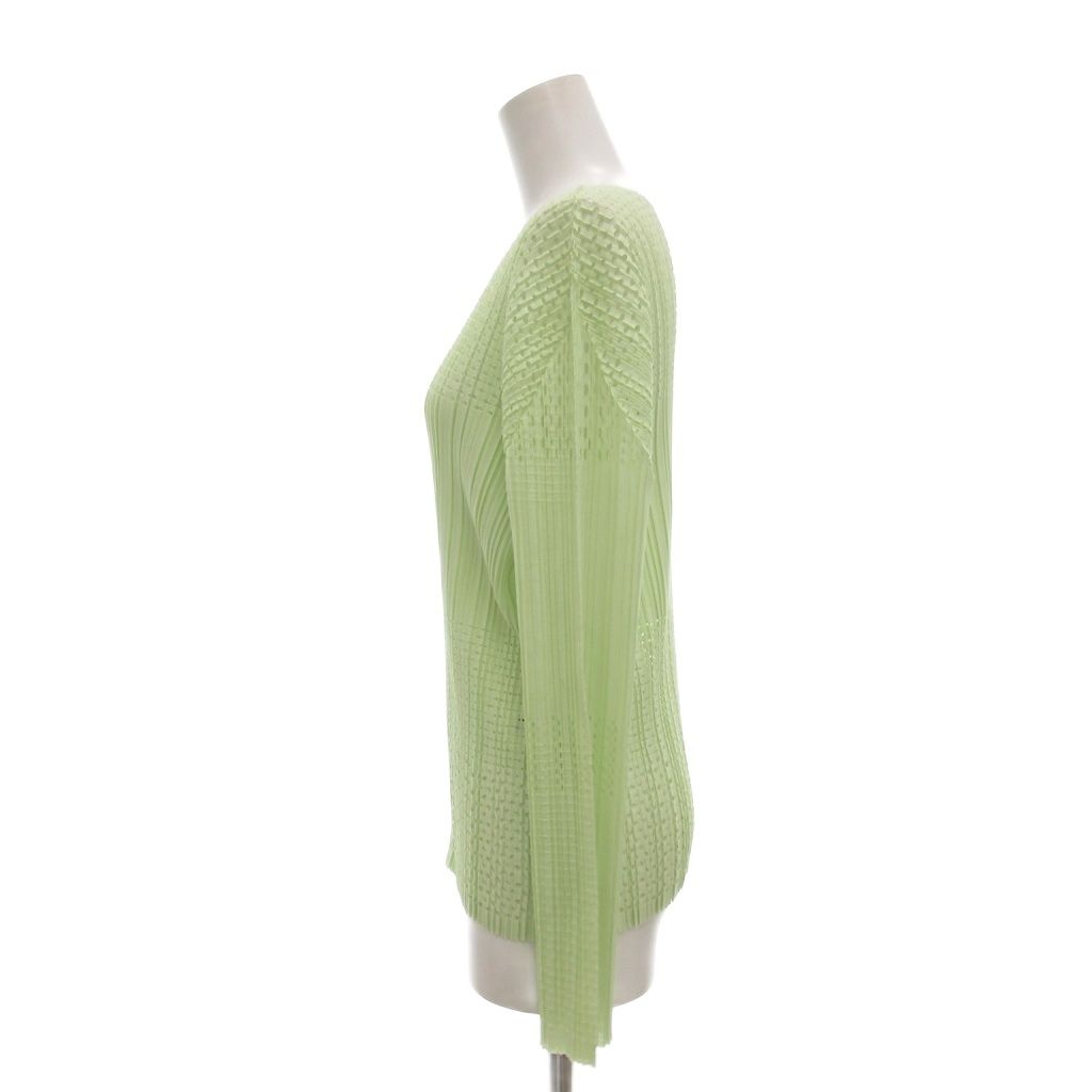 PLEATS PLEASEプリーツプリーズ　イッセイミヤケ　カットソー　緑　L プリーツプリーズ PLEATS PLEASE イッセイミヤケ 25SS A-POC FLICKER