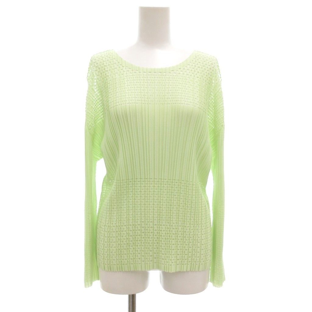 PLEATS PLEASEプリーツプリーズ　イッセイミヤケ　カットソー　緑　L プリーツプリーズ PLEATS PLEASE イッセイミヤケ 25SS A-POC FLICKER