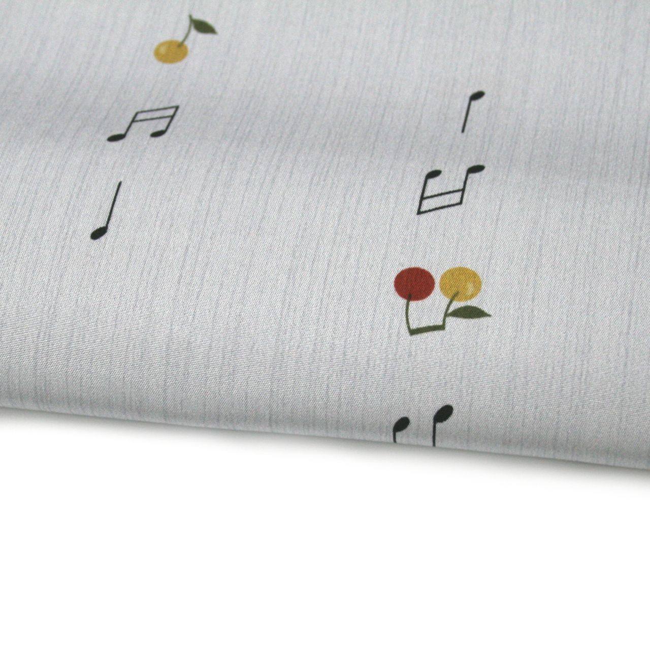 正絹 長襦袢地 反物 音符 サクランボ柄 長襦袢 未仕立て品 絹100％