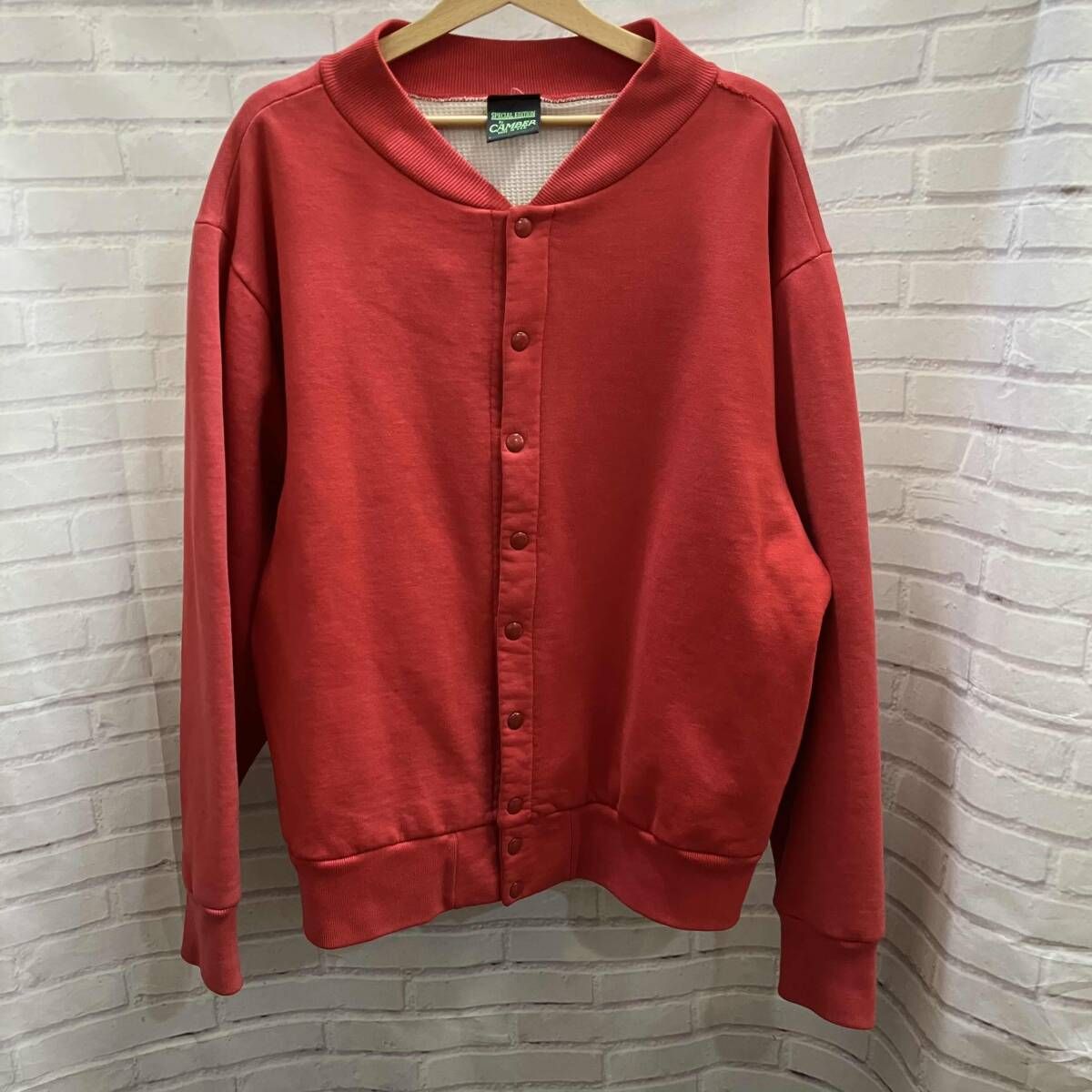 CAMBER SPECIAL EDITION キャンバー エディション カーディガン 古着 スウェット スナップカーディガン サイズXL レッド