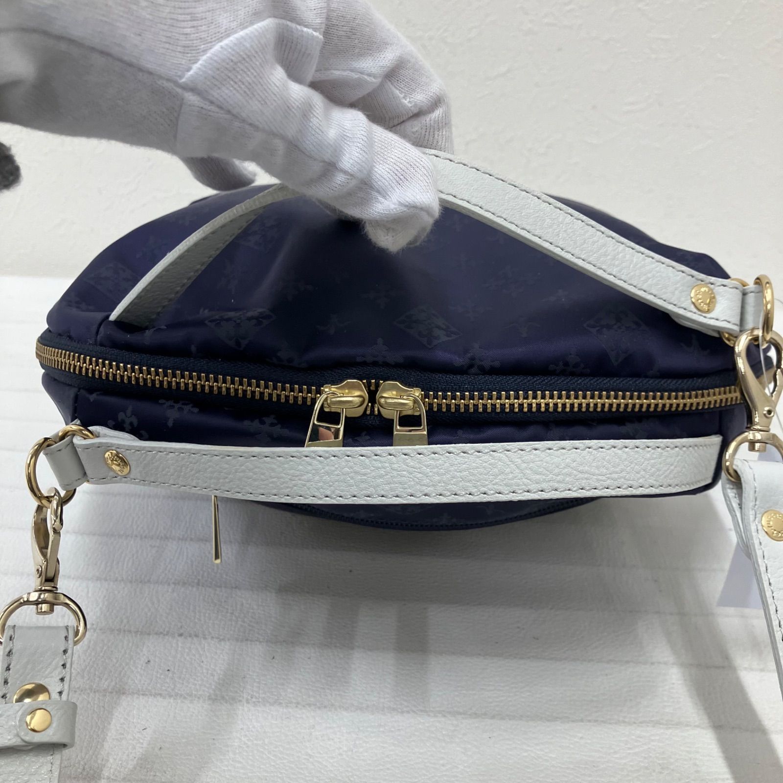 美品 russet ラシット ナイロン レザー モノグラム リュック 極美品 