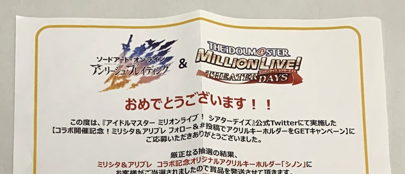 中古未開封】【アニメグッズ】【抽選10名様限定 当選品】SAO シノン