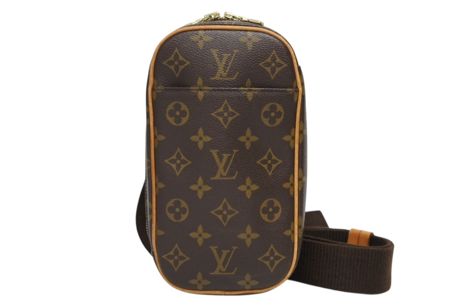 LOUIS VUITTON ルイヴィトン モノグラム ポシェット ガンジュ ボディバッグ M 51870 ブラウン ゴールド金具 4 b 010115