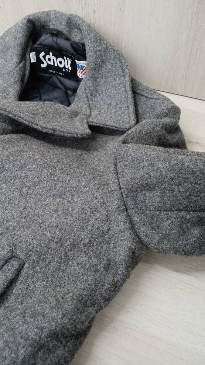 SCHOTT/ショット/ピーコート/シングルピーコート/USA 最高 製/グレー