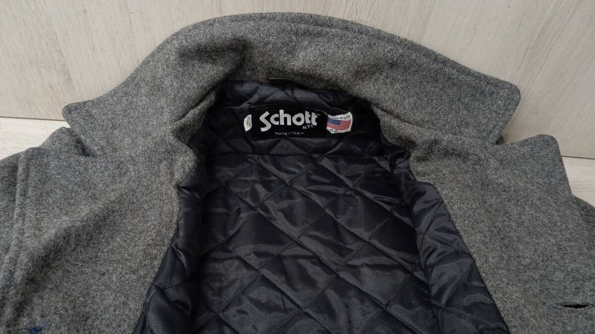 SCHOTT/ショット/ピーコート/シングルピーコート/USA 最高 製/グレー