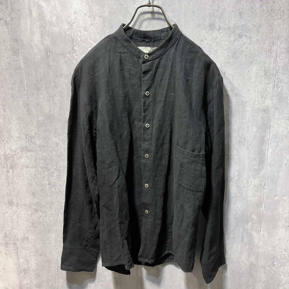 その他ブランド / Hannibal/長袖シャツ/50/リネン/BLK/無地 Hannibal linen shirt リネンバンドカラーシャツ 46サイズ ハンニバル