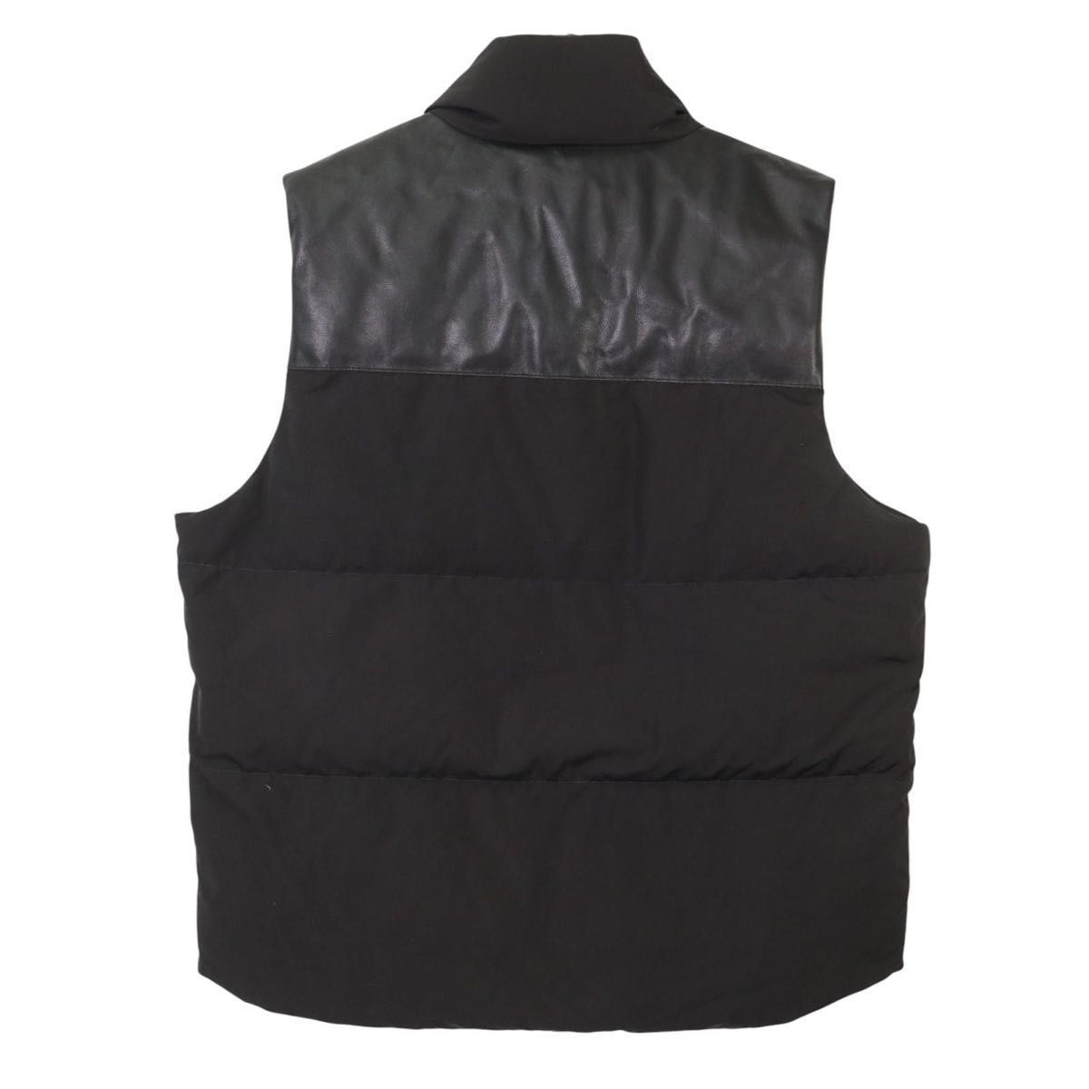 人気】Schott NY ショット レザー切り替え ダウンベスト XL メンズ 黒