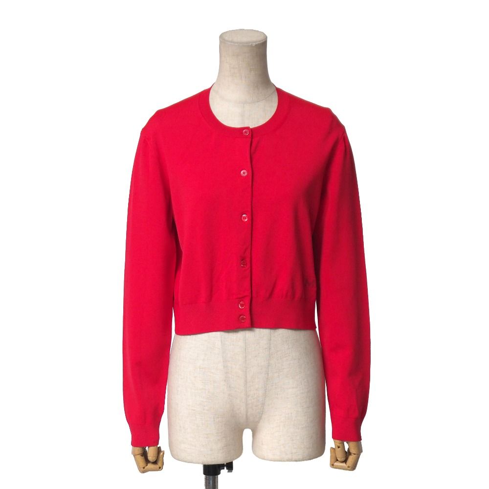 2025 SS MARC JACOBS マークジェイコブス カーディガン サイズS ショート クロップド クルーネック ジャージー ニット ブランド古着 RA 6789