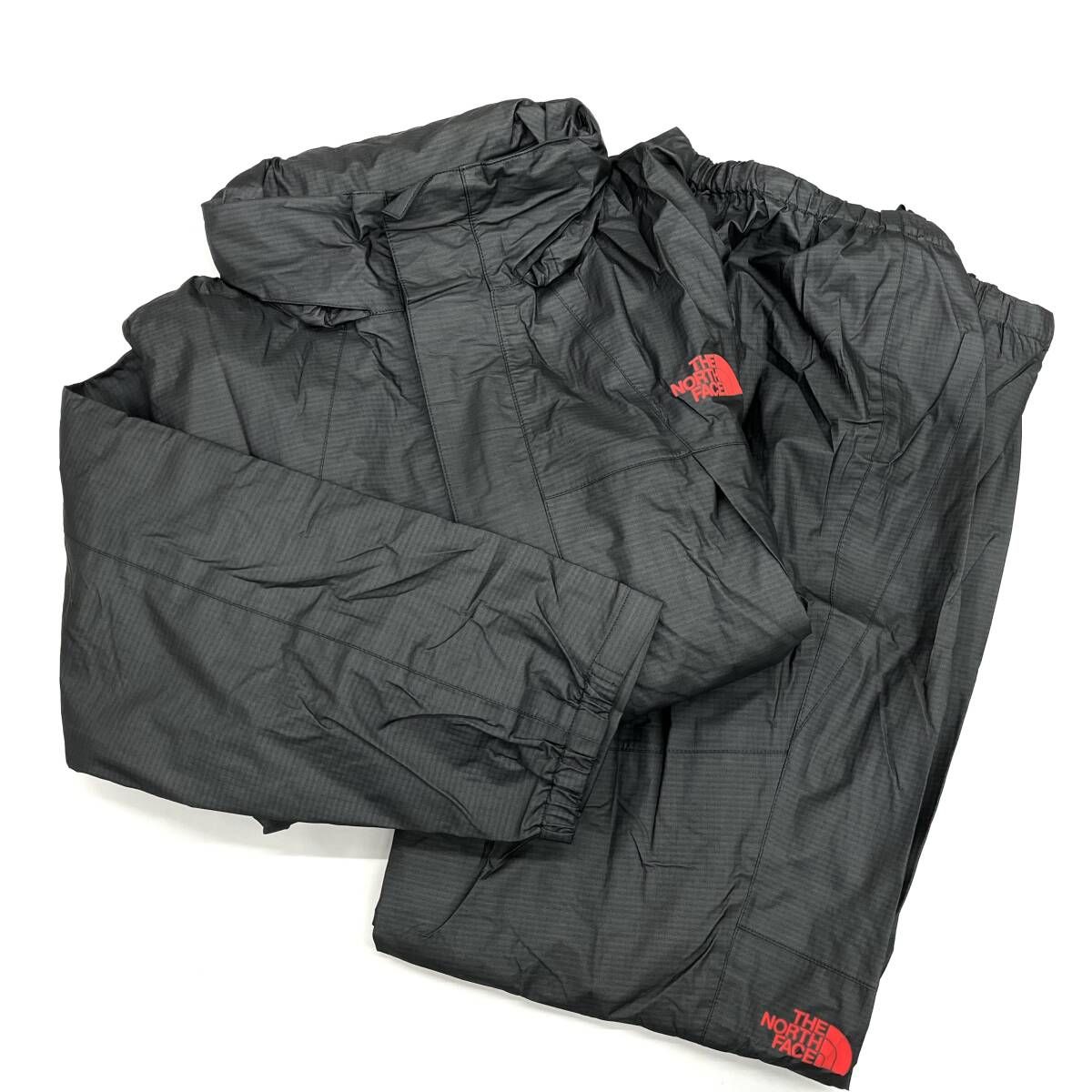 THE NORTH FACE ノースフェイス ナイロン グレー 上下セット レインウェア レインコート メンズ サイズBLL