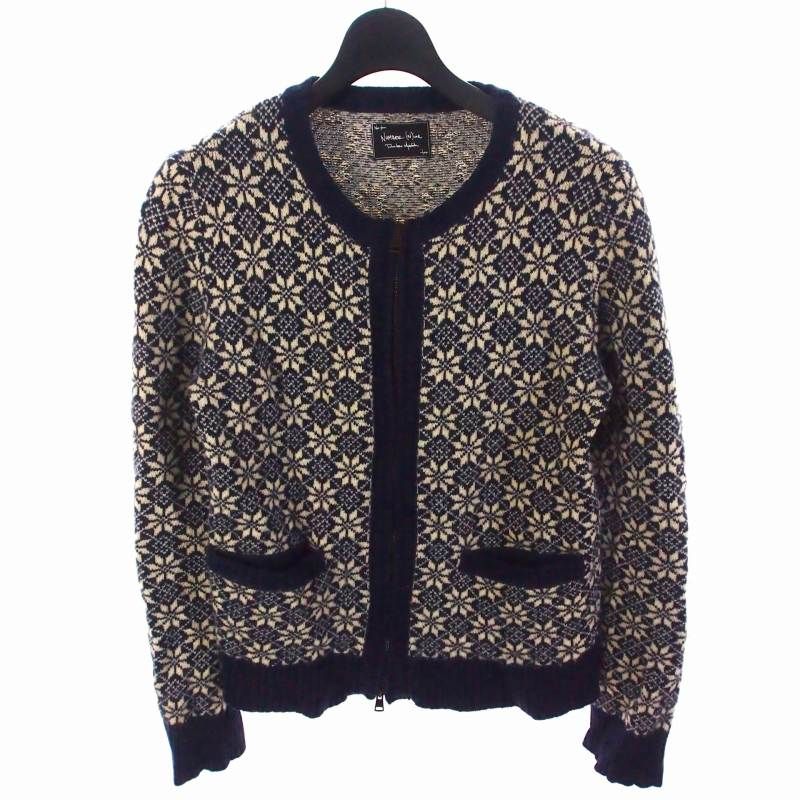 ナンバーナイン NUMBER (N)INE 08AW 雪柄 ジップカーディガン 2