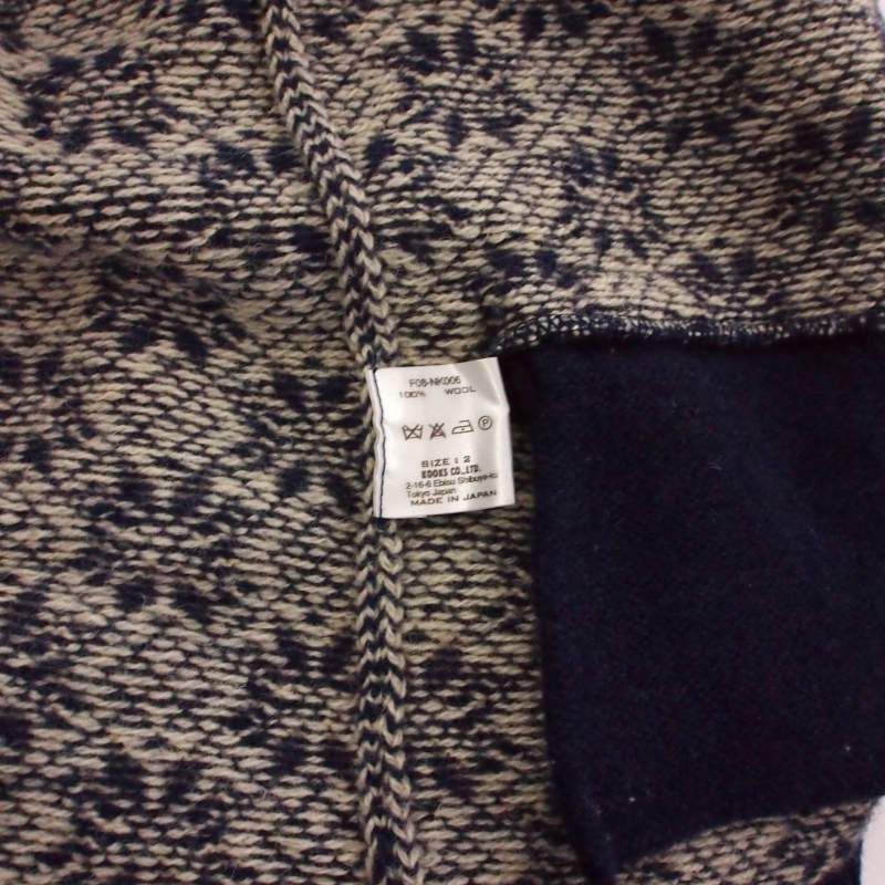 ナンバーナイン NUMBER (N)INE 08AW 雪柄 ジップカーディガン 2