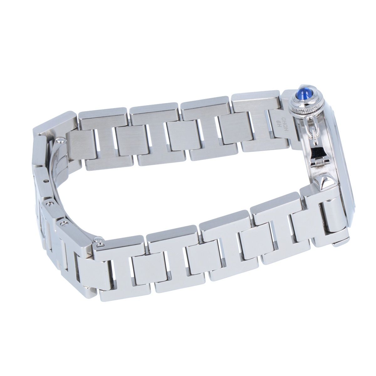 Cartier カルティエ ミスパシャ ステンレススチール SS ブルー文字盤 27 mm クォーツ レディース 時計 腕時計 品 SA 9304 セット購入 腕時計(クォーツ) 