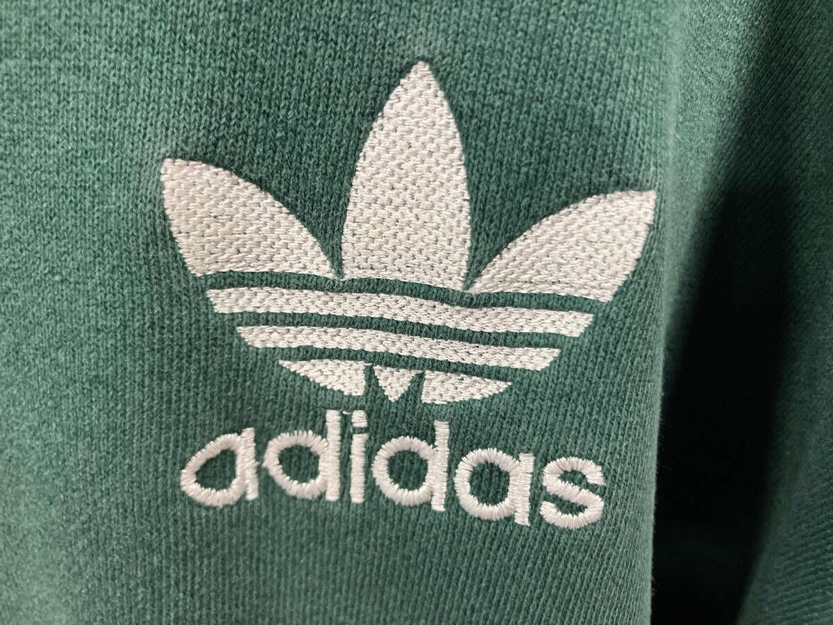 adidas アディダス スウェット グリーン トレフォイル USA製 万国旗 