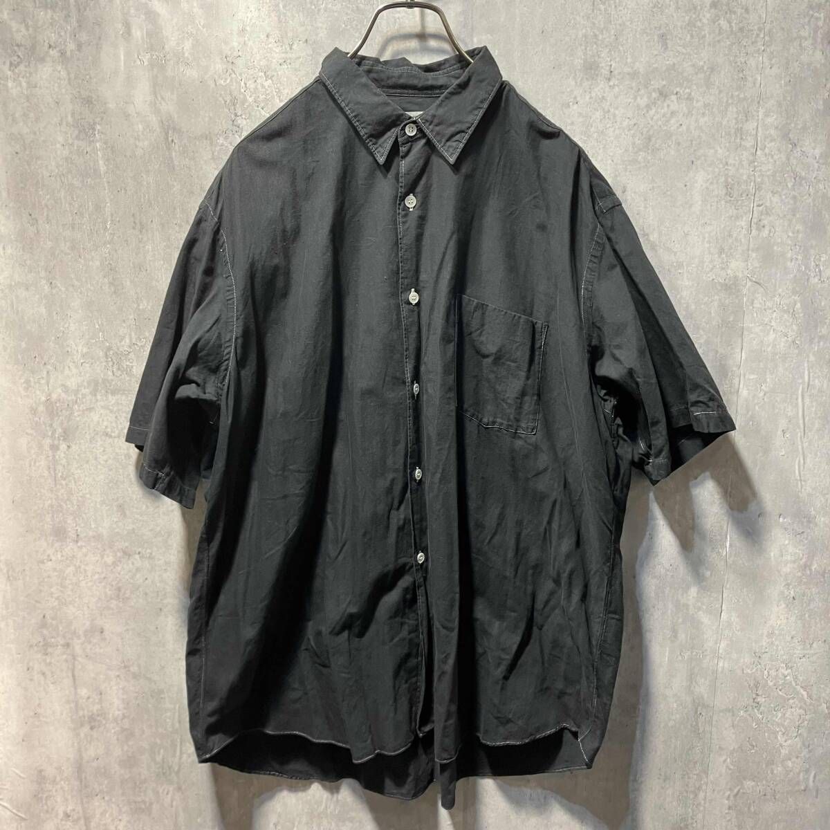 ブラックコムデギャルソン　シャツ 90s archive COMME des GARCONS HOMME ステッチデザインオーバーサイズ