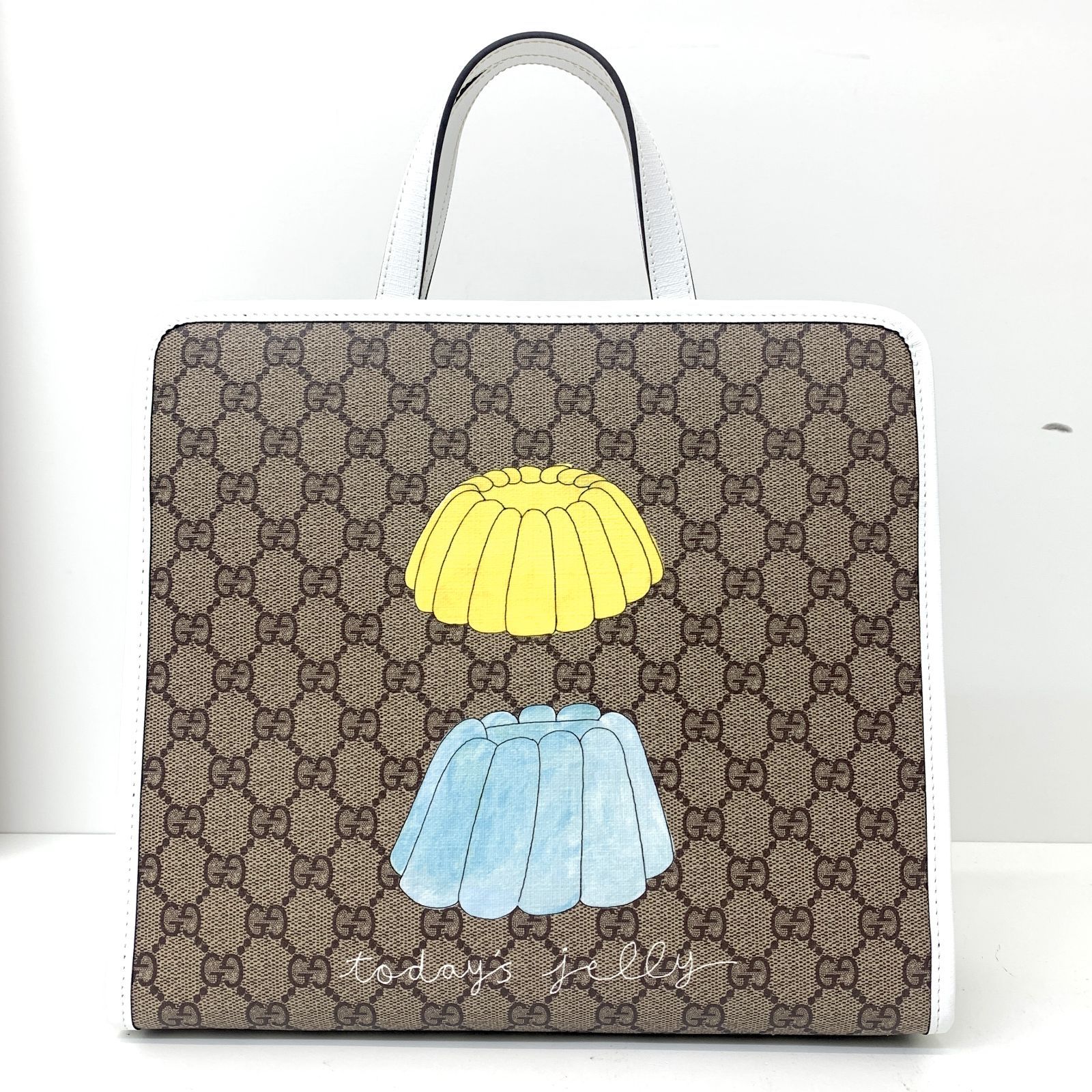 未使用 GUCCI グッチ トートバッグ ネコ GG スプリーム キャンバス