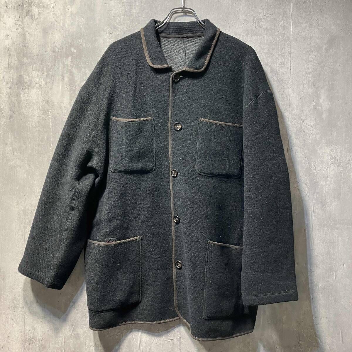 00s 古着／papas piping design jacket black sizeL パイピング 