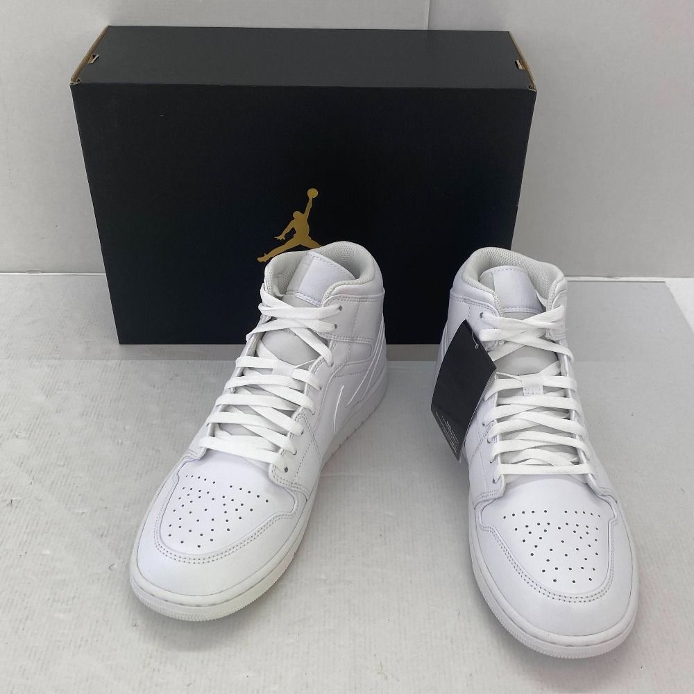 03w22648【タグ/箱付き美品】 Nike Air Jordan 1 Mid Triple White