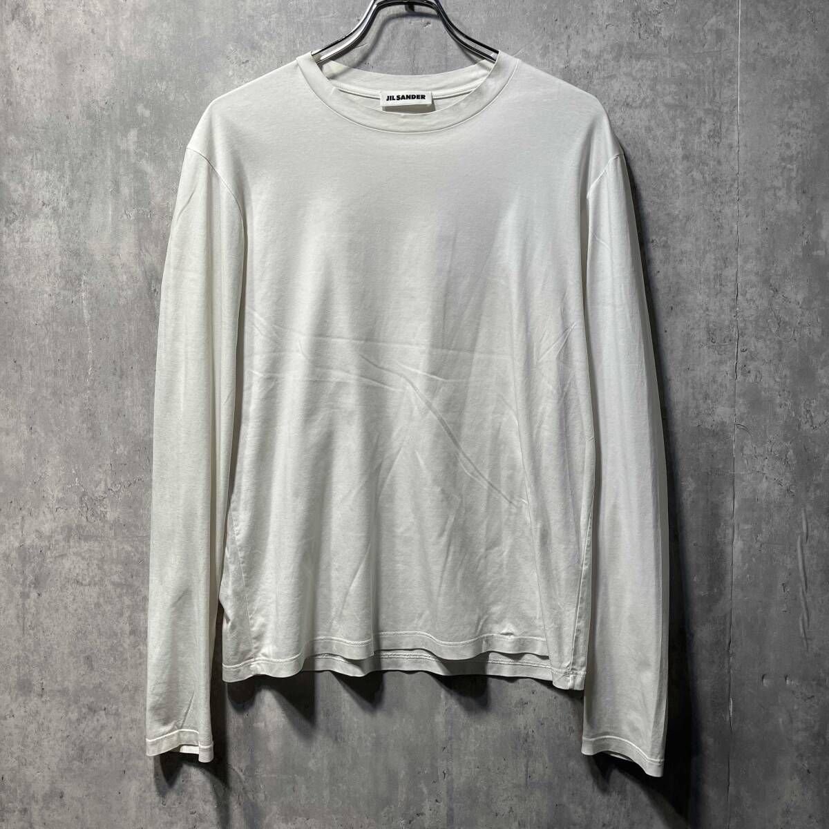 Jil sander crew neck LS cut and sewn white sizeS 長袖Tシャツ