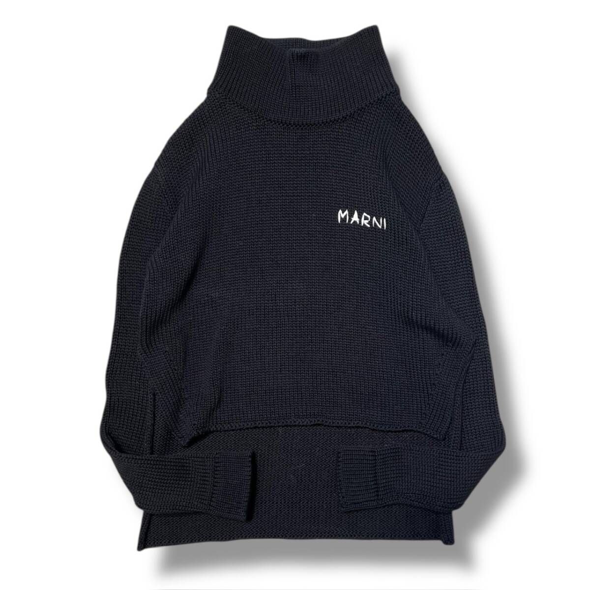24ss MARNI LOGO KNIT ロゴ刺繍ハイネックニット サイズ40 マルニ