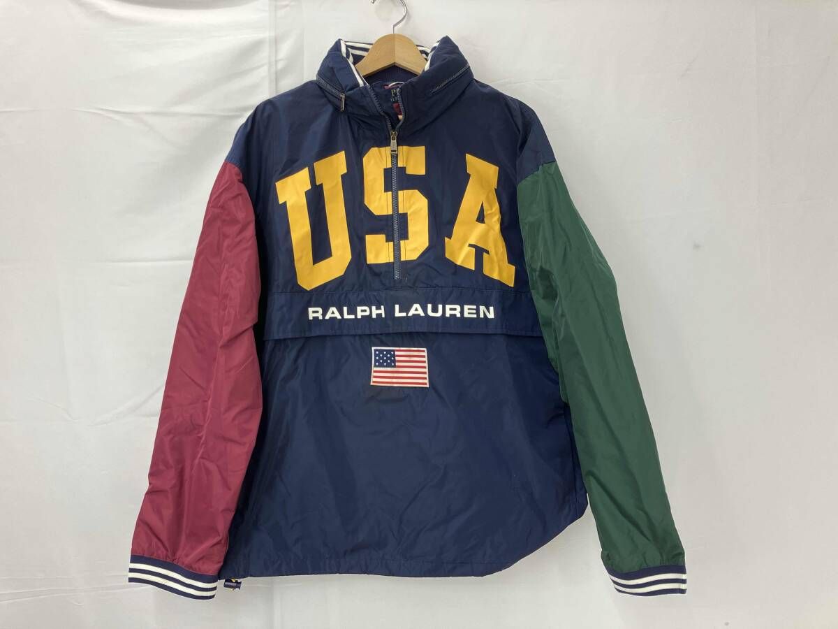 POLO RALPH LAUREN ポロ ラルフローレン ブロックドUSAロゴアノラックジャケット ジャケット サイズM マルチ メンズ
