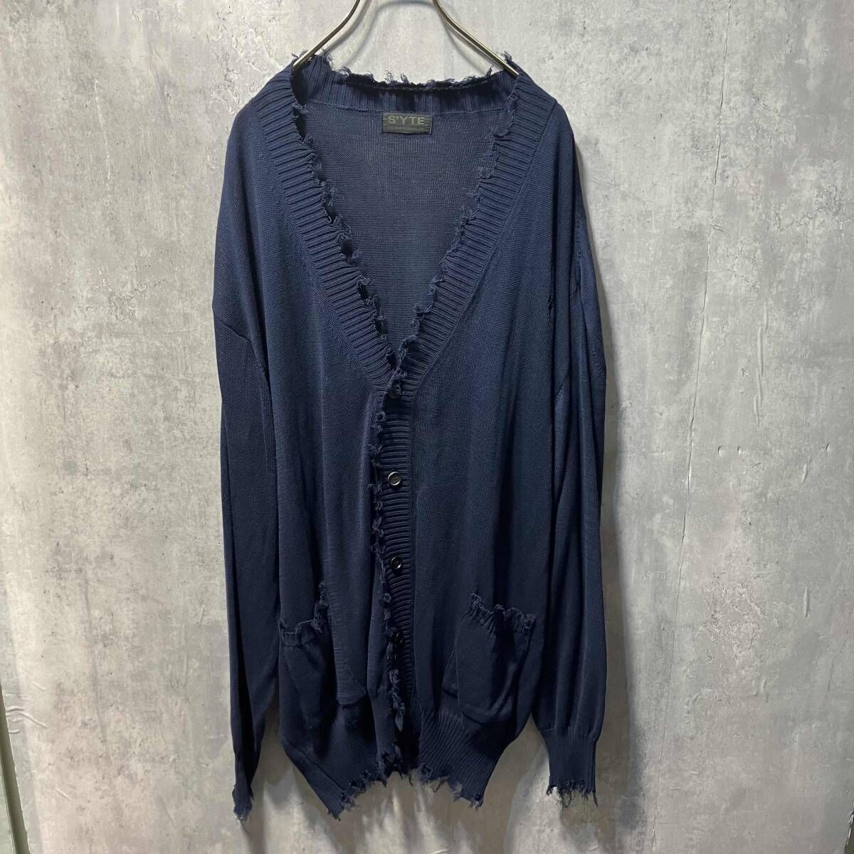 S'YTE COMPACT TWIST 10G DAMAGED CARDIGAN UT-K04-050 サイズ3 ネイビー サイト