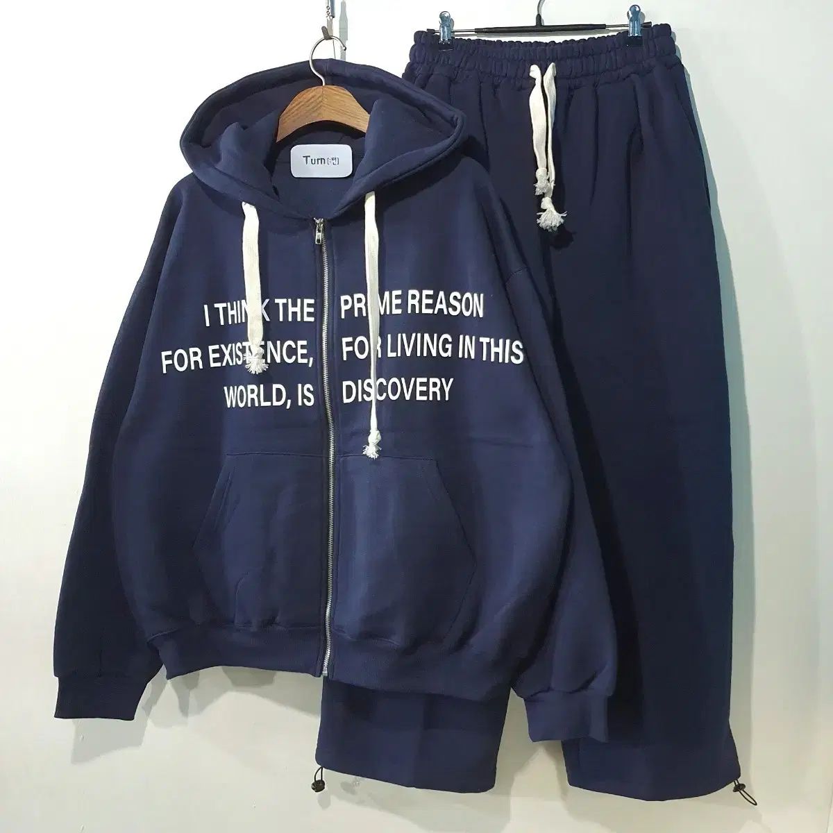 FW新作) レタリング起毛 フードジップアップ セット 3color