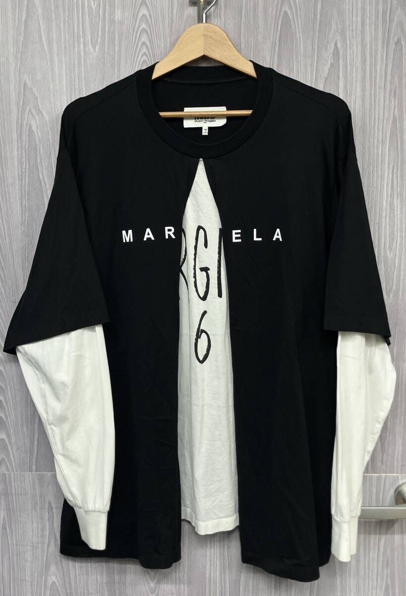 ブラック MM 6 エムエムシックス 長袖Tシャツ S