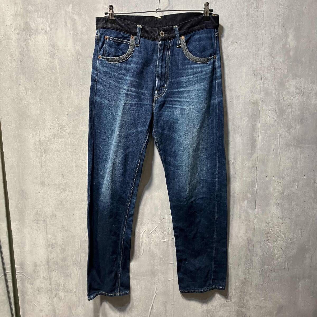 15 AW COMME des GARCON HOMME コーデュロイ切替5 Pデニムパンツ HP P 026 サイズXS インディゴブルー コムデギャルソンオム