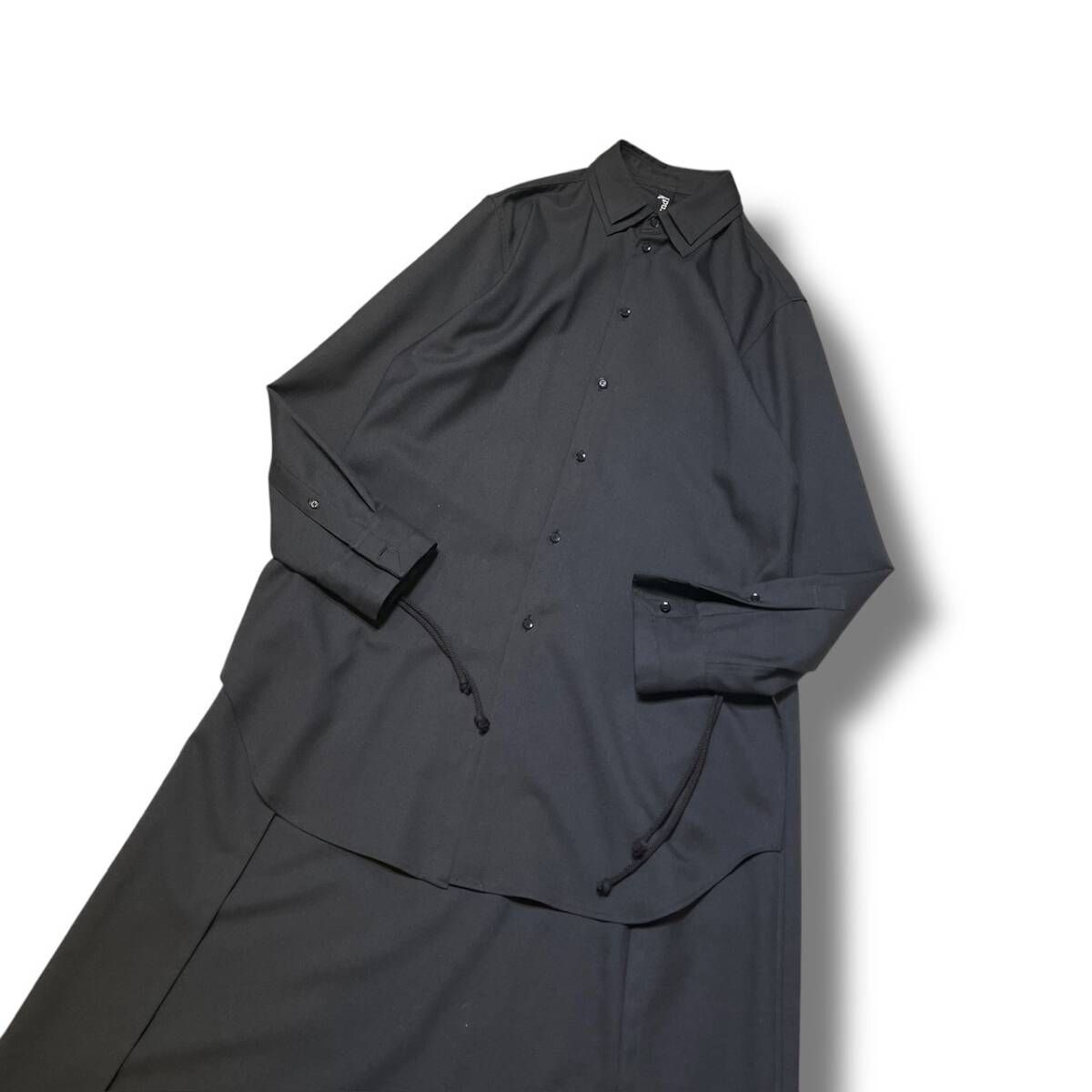 GROUND Y double Callar wool long shirt ダブルカラー ウール