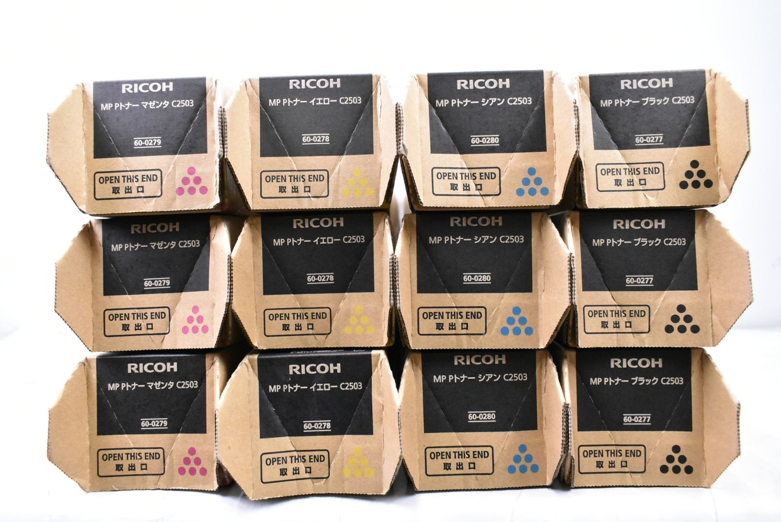 RICOH トナー C 2503 12本 シアン マゼンタ イエロー ブラック×各3 リコー -L 18-byebye