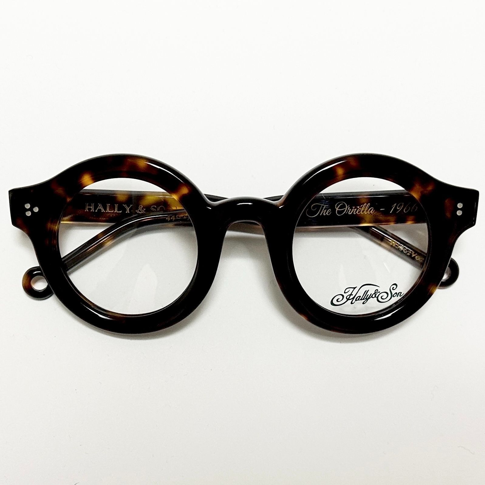 太丸メガネ べっ甲柄 イタリア社 Hally - Son HS 862 V 02 ケース付 参考 Frame France フレームフランス スタイル