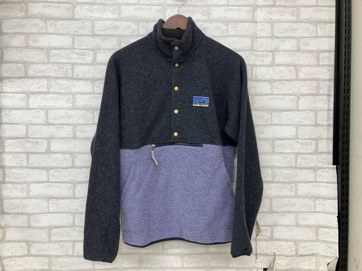 Patagonia NATURAL BLEND SNAP-T パタゴニア ナチュラル ブレンド スナップ フリース メンズ チャコールグレー ラベンダー sizeS