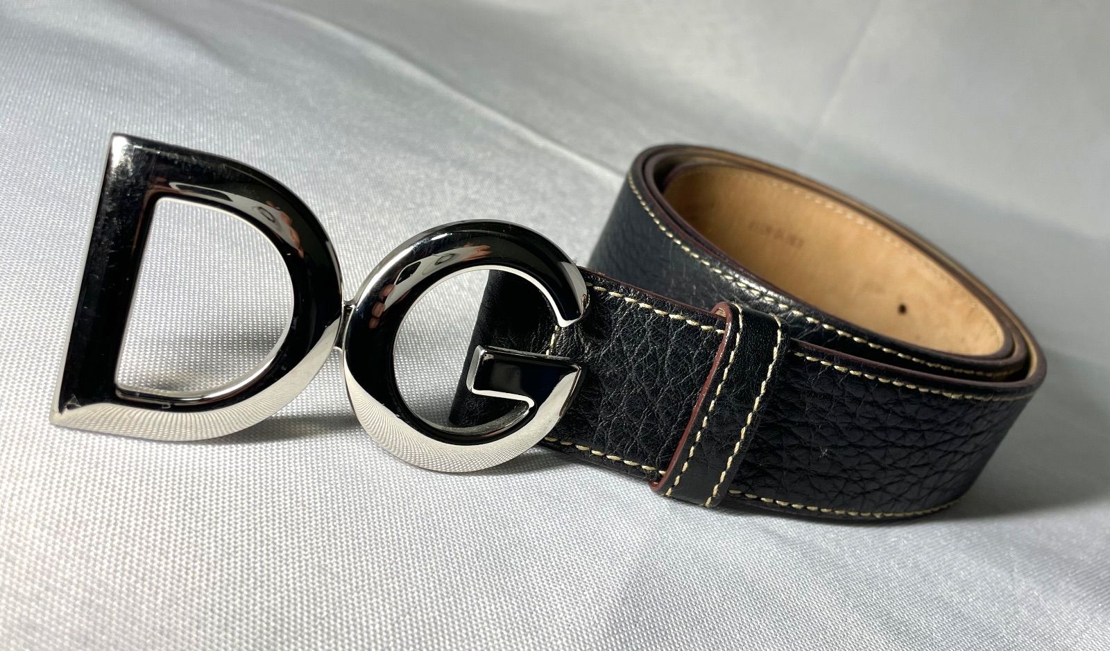 DOLCE&GABBANA ドルチェ&ガッバーナ DGバックル レザーベルト 85cm 34