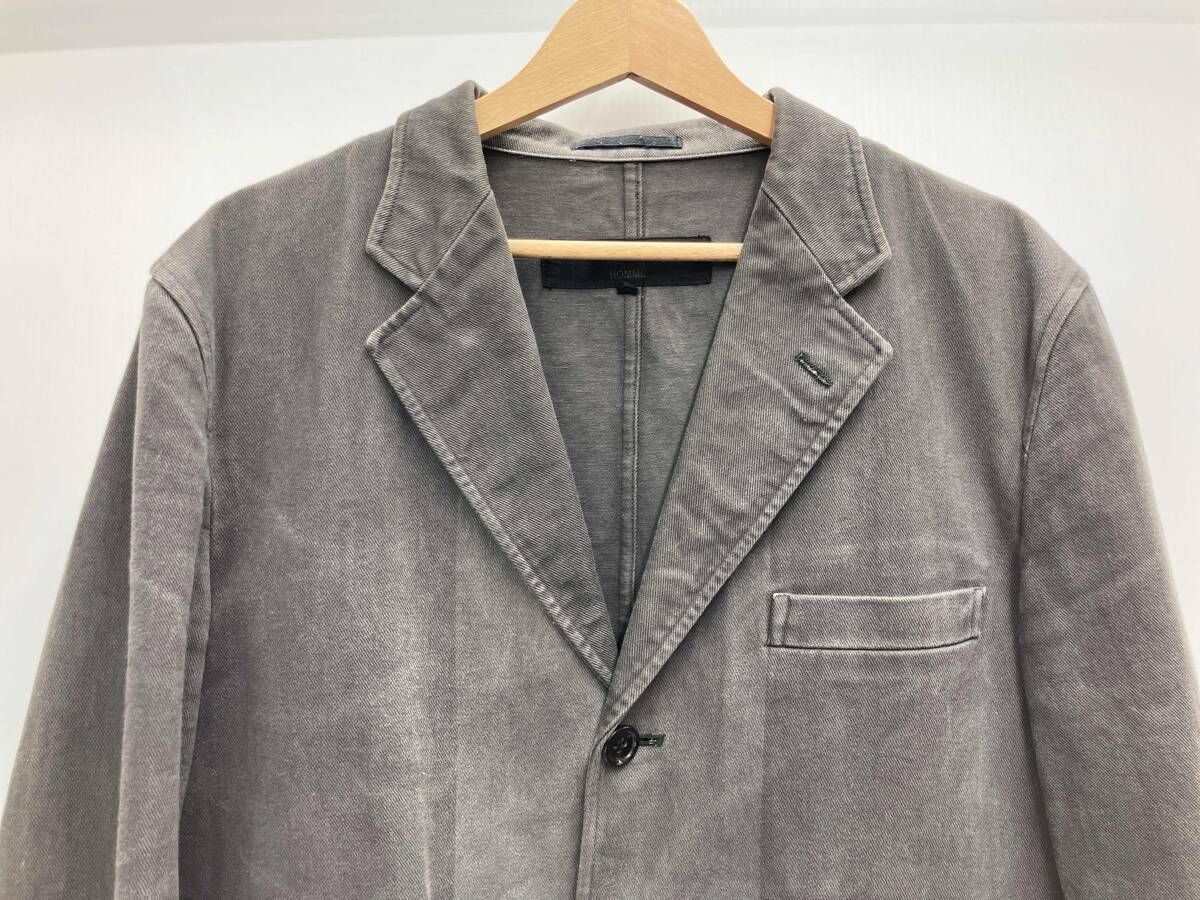 COMME des GARCONS HOMME コムデギャルソンオム テーラードジャケット ブラスト加工 チャコールグレー Mサイズ HC-J 042