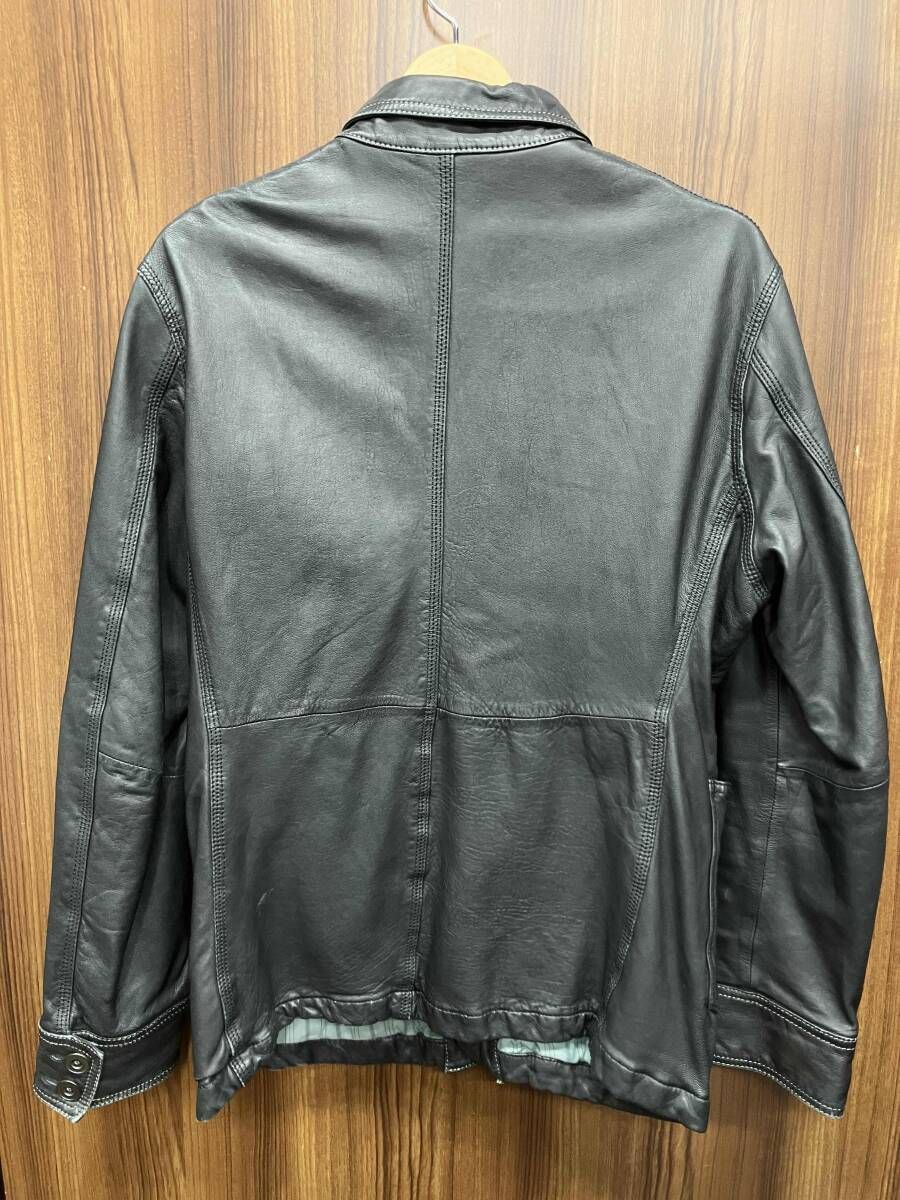 SHIPS 革ジャン シップス レザージャケット 114-32-0147 羊革 ブラック 古着 Mサイズ 裏有り