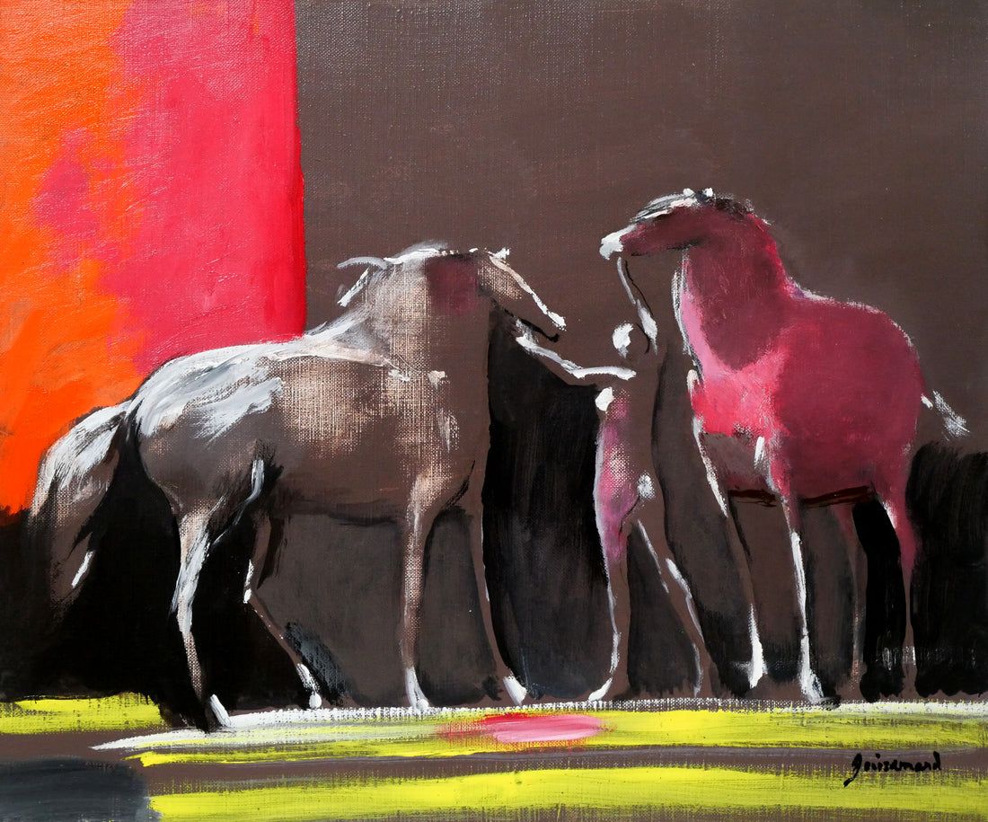 油彩画『北京の兄弟』M25号 油彩画『北京の兄弟』M25号