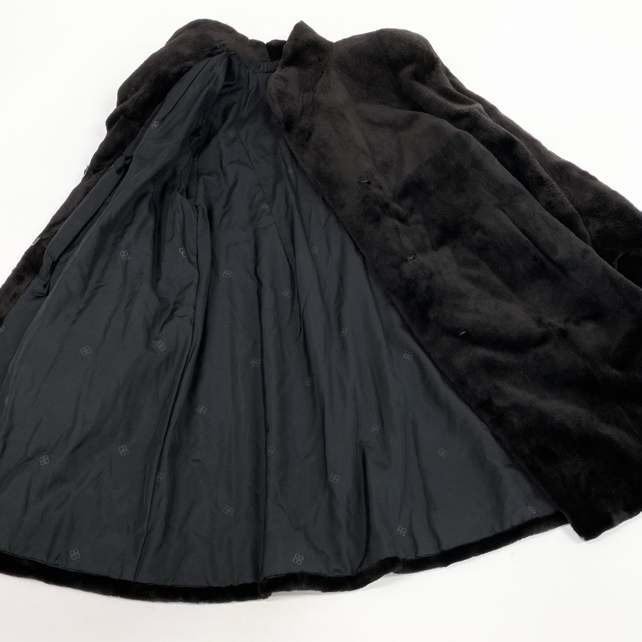 6L5 BALENCIAGA バレンシアガ シェアードミンク ロングコート サイズF