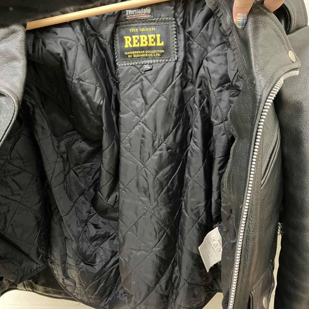 REBEL レベル ダブルライダースジャケット 牛革 メンズ XLサイズ