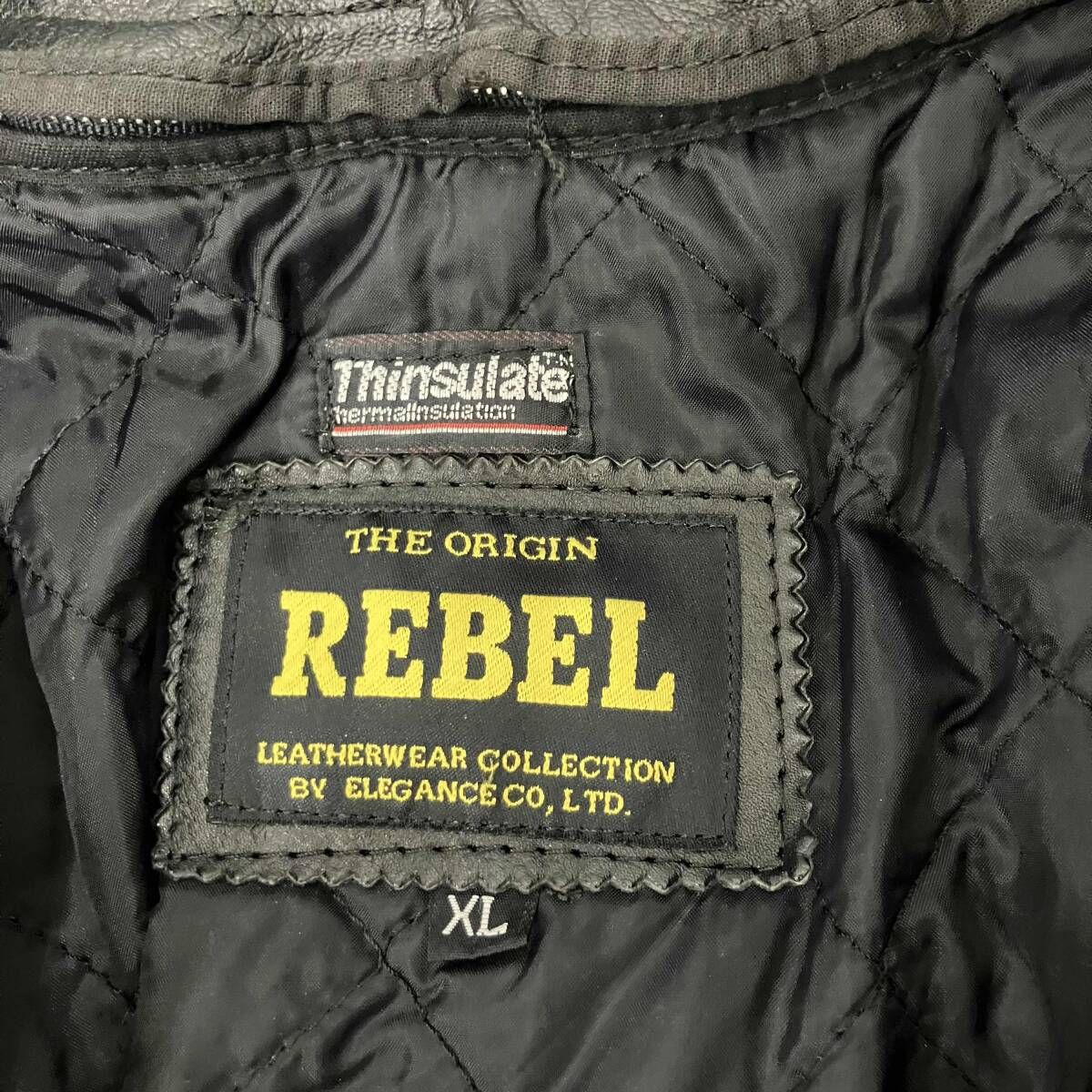 REBEL レベル ダブルライダースジャケット 牛革 メンズ XLサイズ