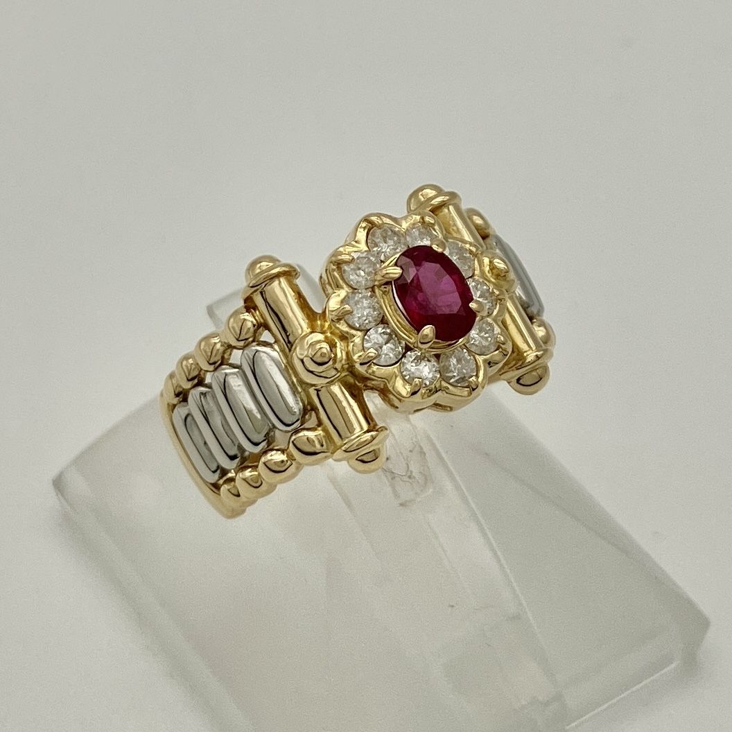 プラチナリング　Pt900 K18デザイン入り　12号 ⭐︎お値下げしました K18 18金 Pt900 プラチナ900 デザインリング 11号 5.2g 研磨済み