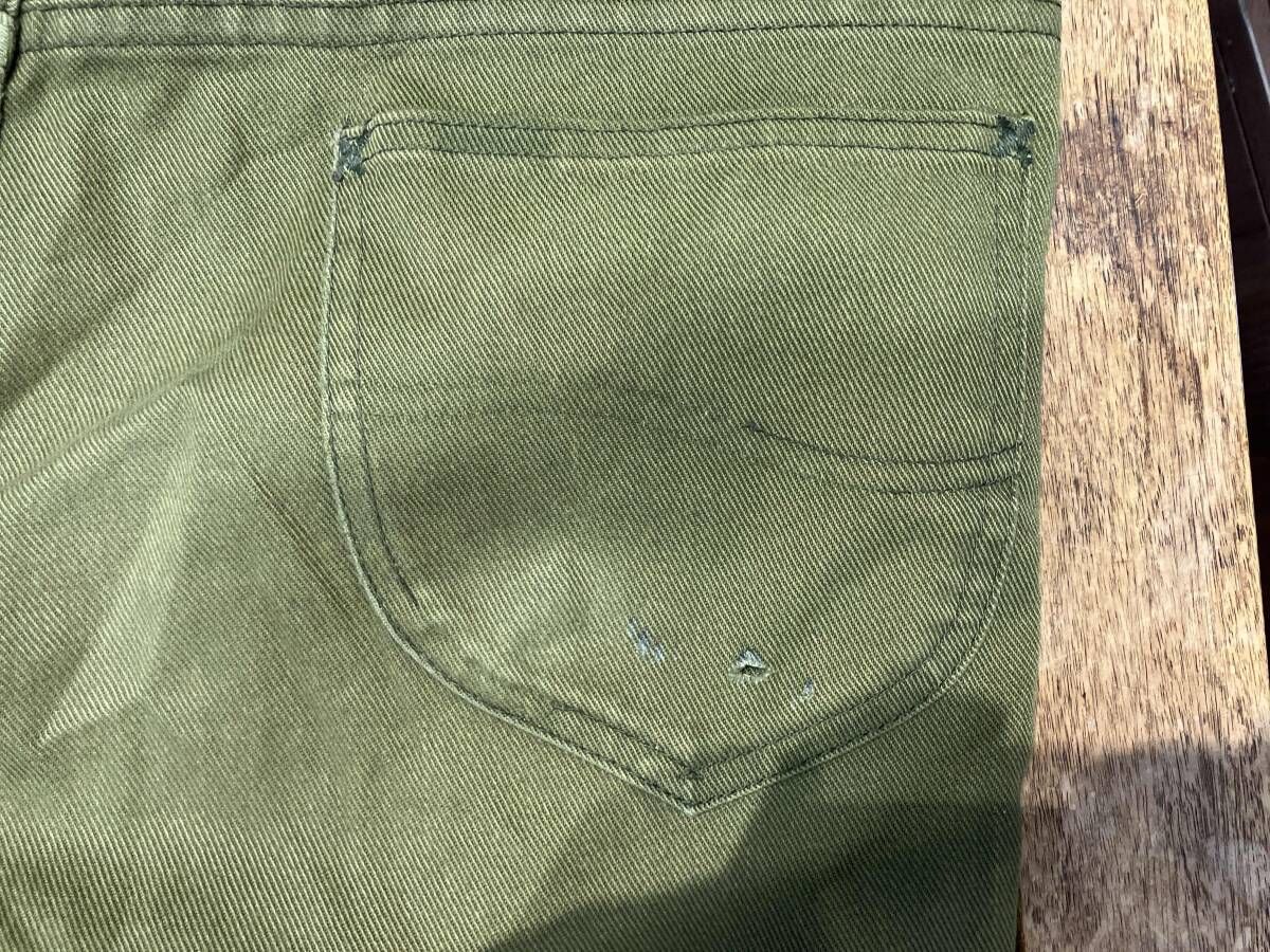 70-80s Lee リー ブーツカット 42talon タロンジップ グリーン コ綿
