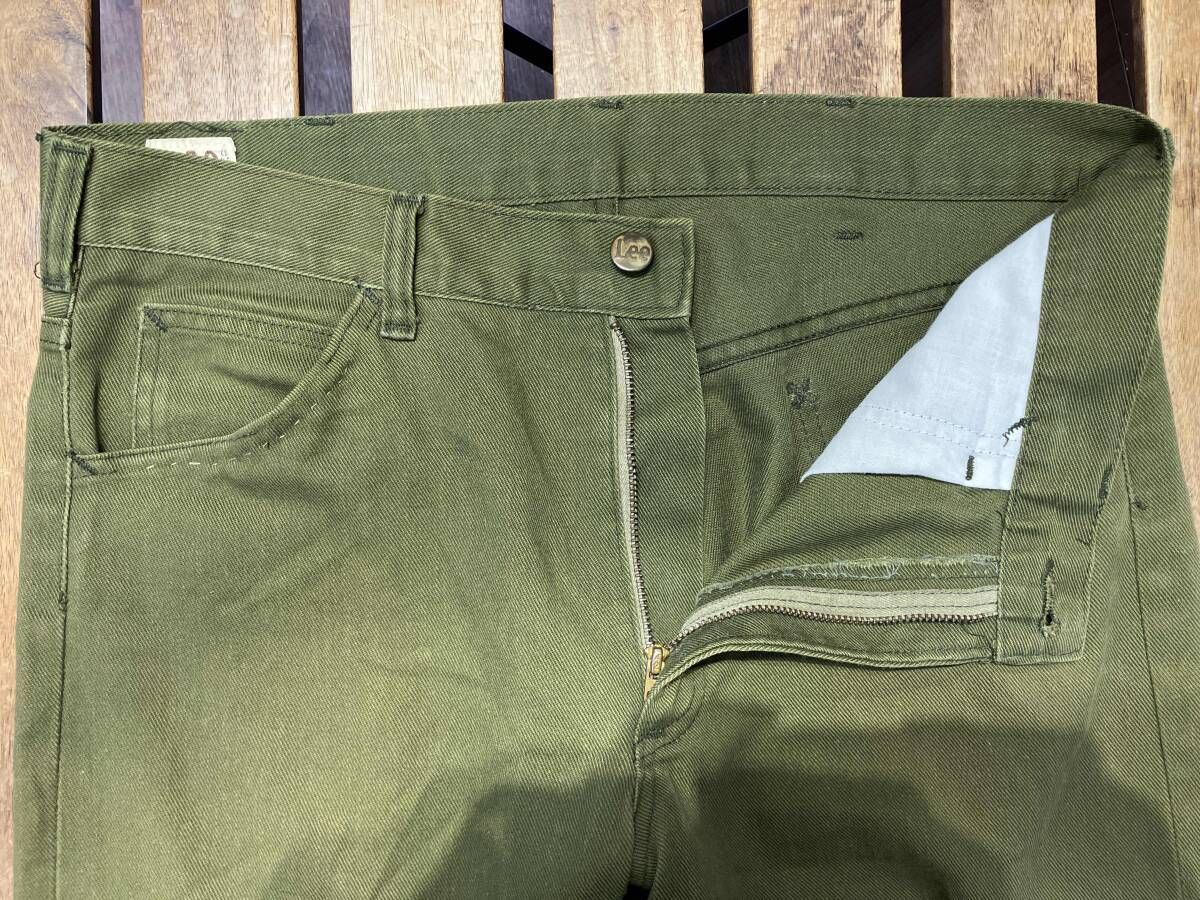 70-80s Lee リー ブーツカット 42talon タロンジップ グリーン コ綿