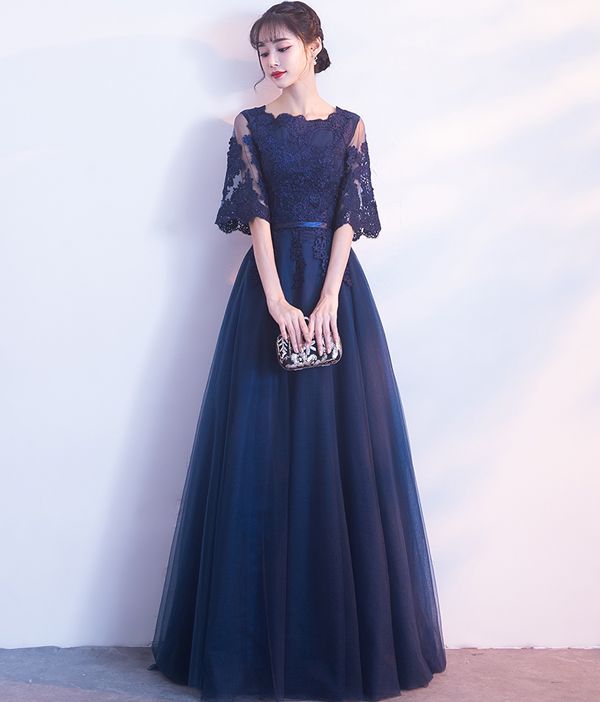 M ネイビー ロングドレス パーティードレス レディース ワンピース 結婚式 ドレス 二次会 フォーマル ピアノ発表会 舞踏会 演奏会 披露宴ドレス お呼ばれ dress 上品 ブライズメイド 成人式 da 266 d 3