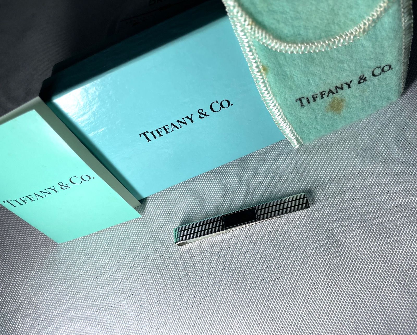 TIFFANY ティファニー 鏡面スターリングシルバー ストライプライン ネクタイピン タイピン タイバー SV 925 あり