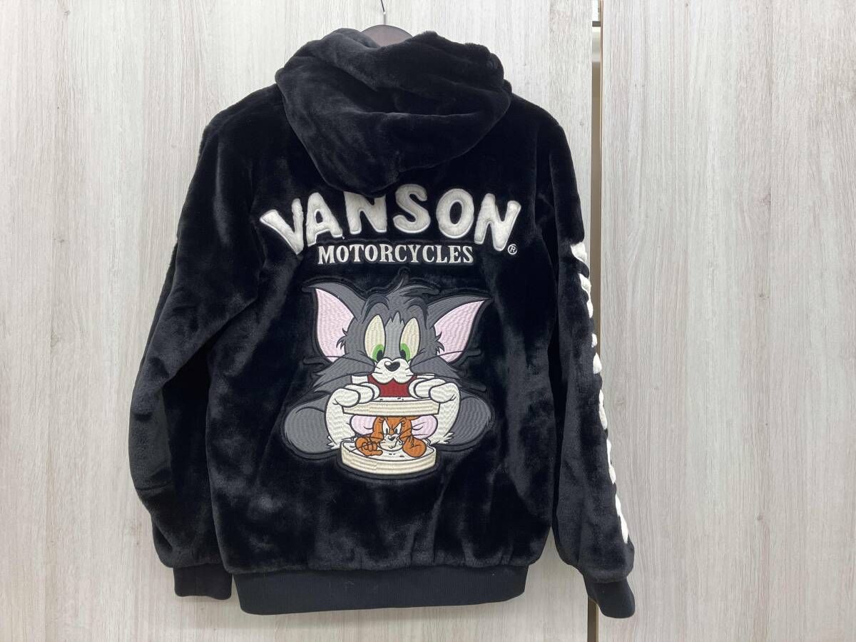 VANSON TOM&JERRYコラボ ファージャケット Sサイズ ブラック パーカー 